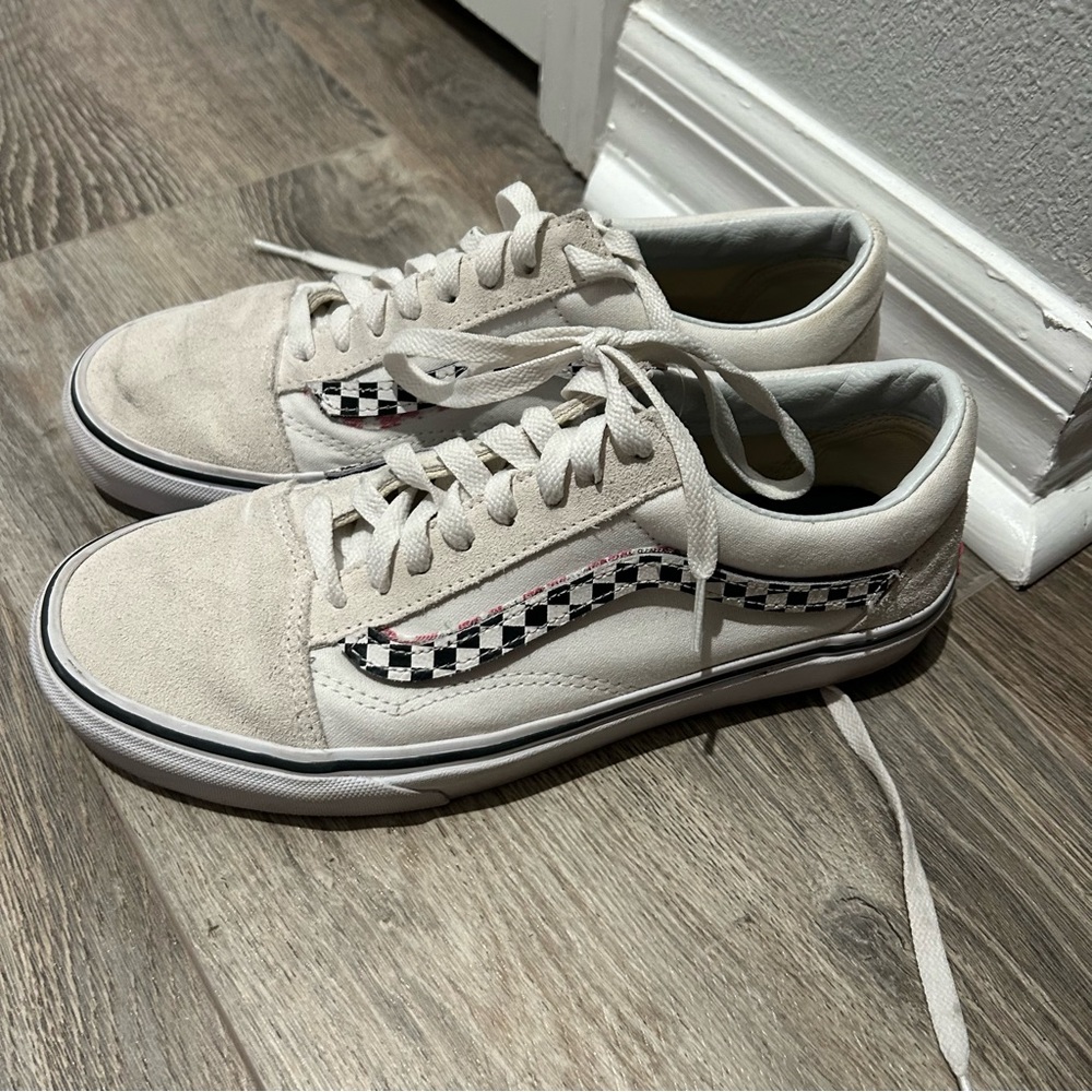 checkered suede vans